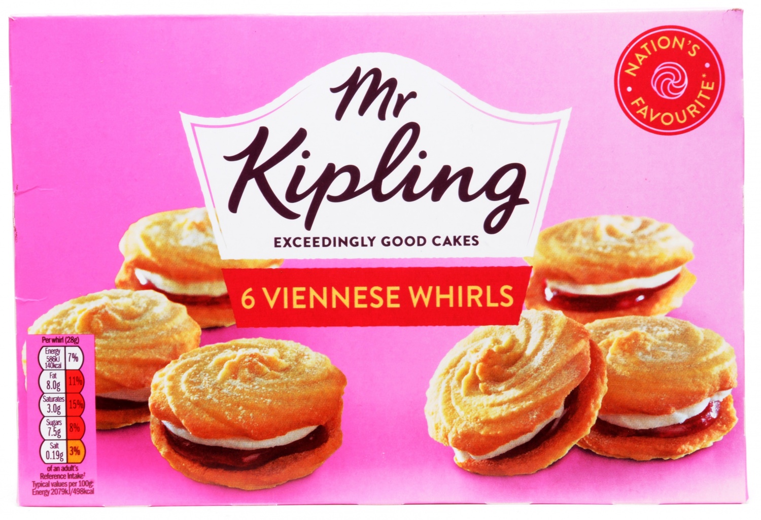 Mr Kipling 6 Viennese Whirls (Jan 24) RRP 1.79 CLEARANCE XL 0.89 each or 2 for 1.50