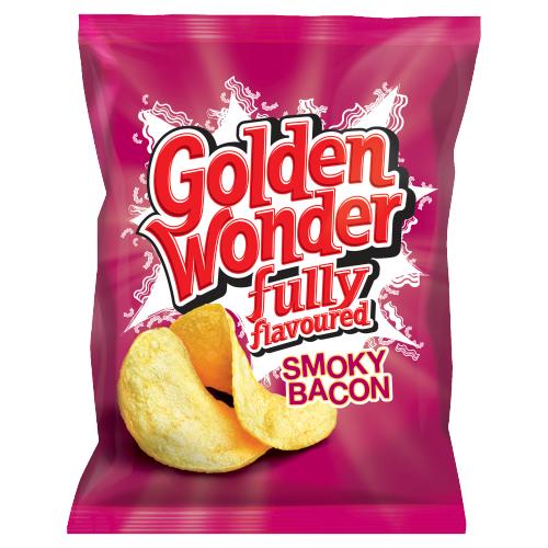 Golden Wonder Fully Flavoured Smoky Bacon 32.5g RRP 69p CLEARANCE XL 29p or 4 for 1