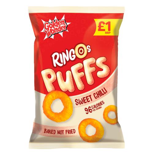 Golden Wonder Ringos Puffs Sweet Chilli 60g RRP 1 CLEARANCE XL 59p or 2 for 1