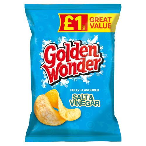 Golden Wonder Fully Flavoured Salt & Vinegar 57g (Nov 23) RRP 1 CLEARANCE XL 59p or 2 for 1