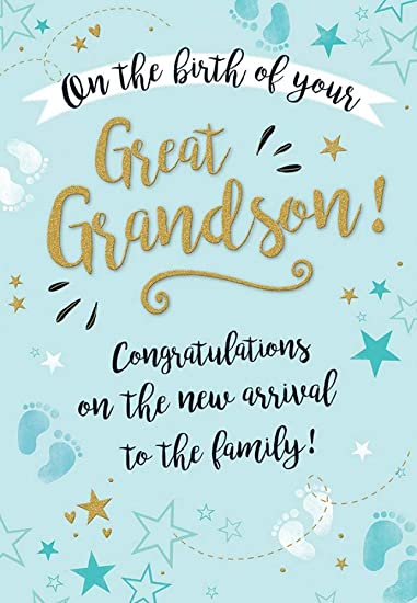 Goldmark Modern Baby Card Birth Of Great Grandson RRP 3.93 CLEARANCE XL 1.99