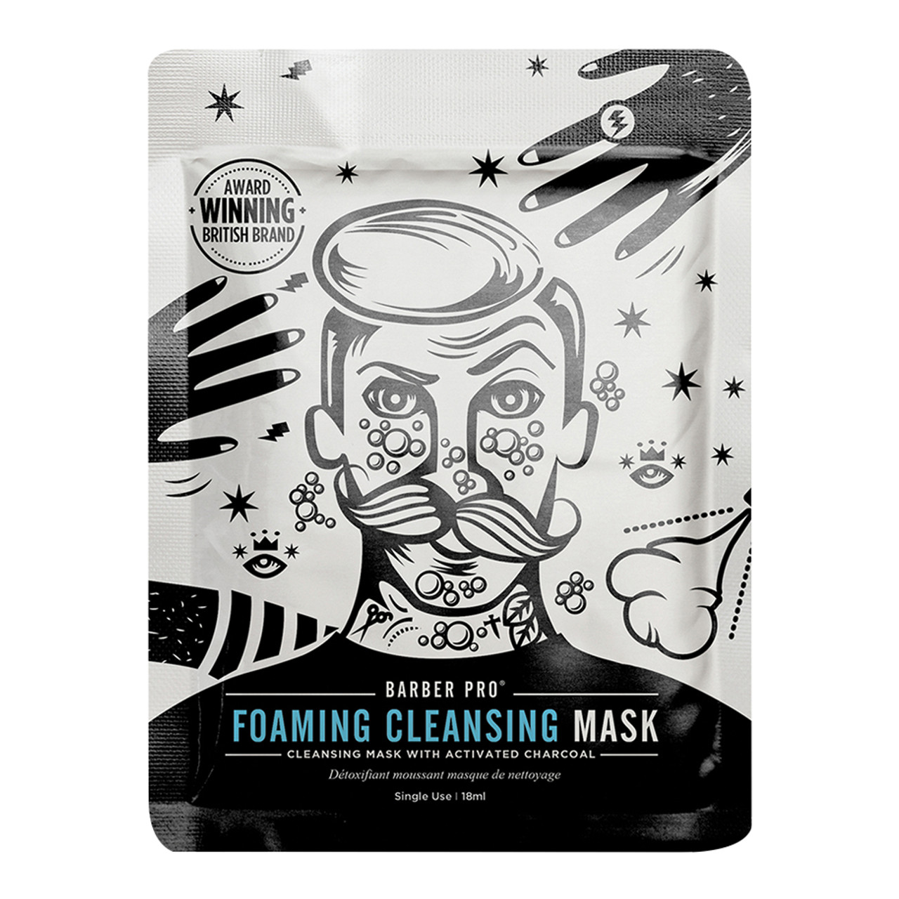 Barber Pro Foaming Cleansing Mask 20ml RRP 5 CLEARANCE XL 3.99