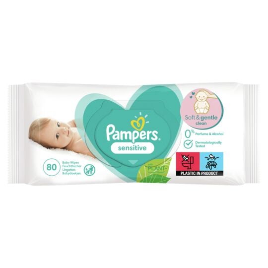 Pampers Sensitive Baby Wipes Fragrance Free XXL 80 pack RRP 2 CLEARANCE XL 1.50