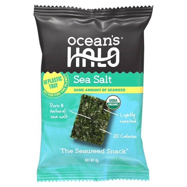 Ocean's Halo Sea Salt Seaweed Snack 4g Product Of Korea (Dec 23) RRP 1.10 CLEARANCE XL 39p or 3 for 99p