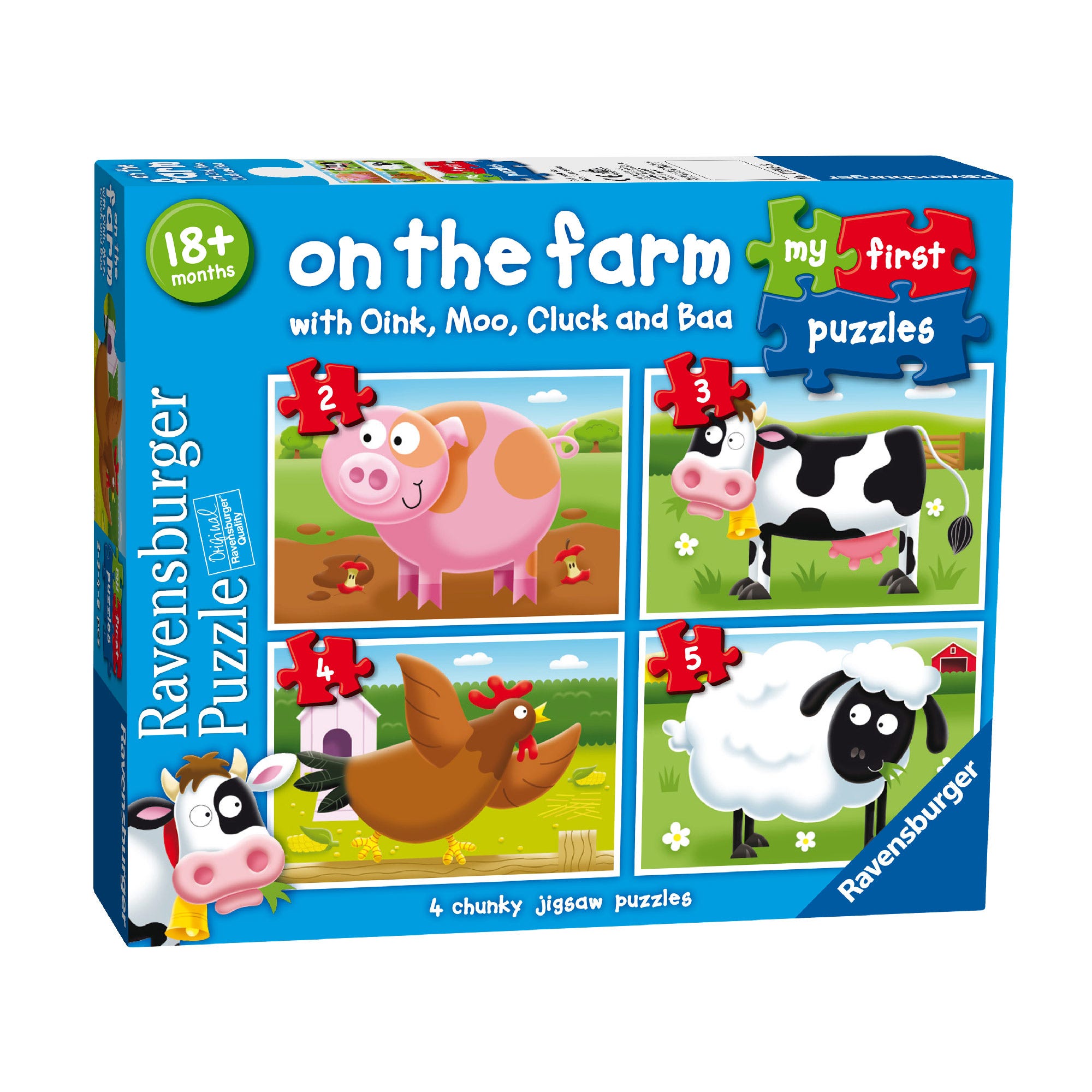 Ravensburger On The Farm 4x My First 2 3 4 5 Jigsaw Puzzles RRP 6.99 CLEARANCE XL 4.99