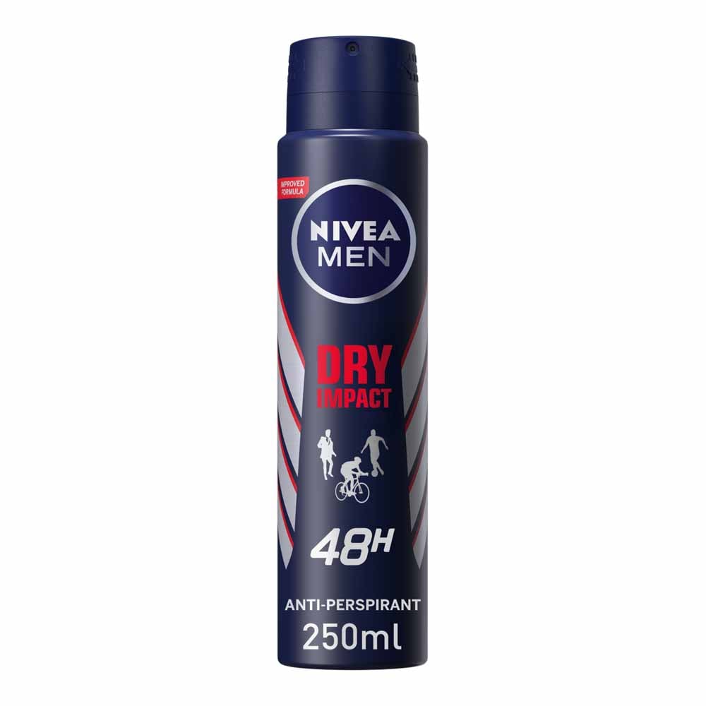 Nivea Men Dry Impact Anti Perspirant Deodorant Spray 250ml RRP 4.50 CLEARANCE XL 2.99