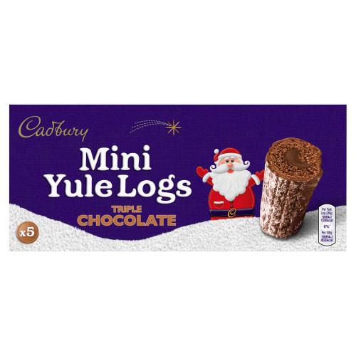 Cadbury Festive Triple Chocolate Mini Yule Logs 5Pack (Jan 24) RRP 2.50 CLEARANCE XL 89p or 2 for 1.50