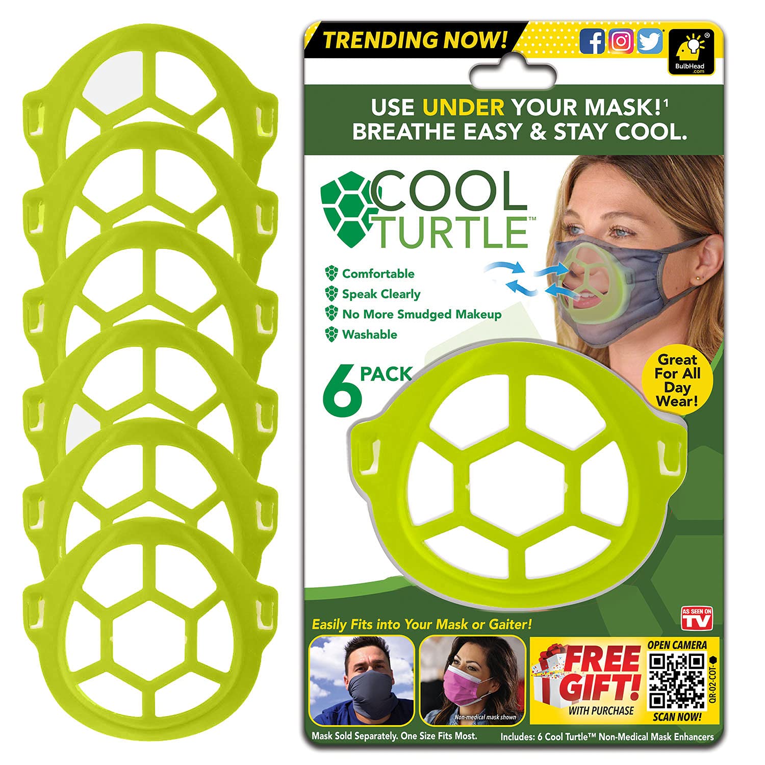 Bulbhead Cool Turtle Mask Insert 6 Pack RRP 11.99 CLEARANCE XL 99p