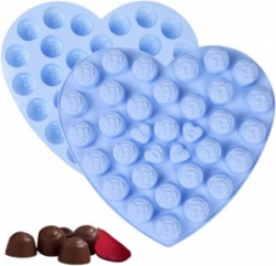 Deidentified Valentines Chocolate Heart Rose 30 Silicone Moulds RRP 7.99 CLEARANCE XL 3.99