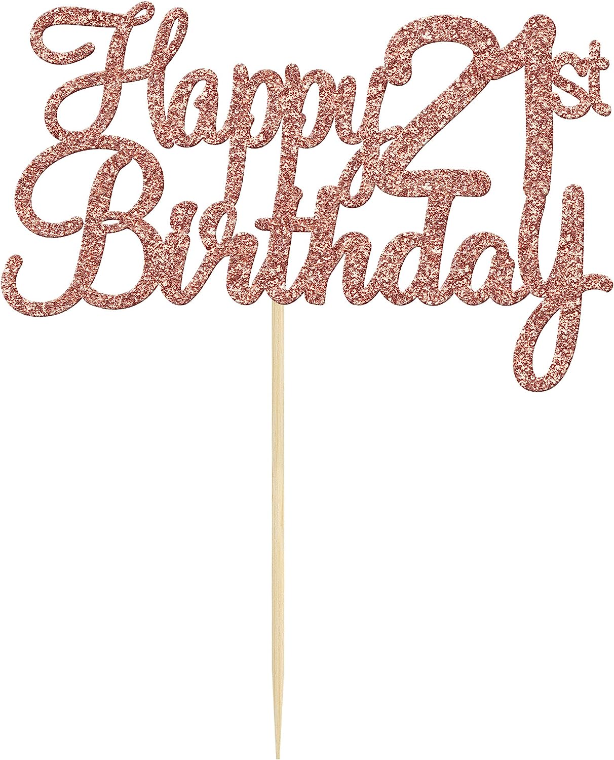 XYDZ 10 Pack Happy 21st Birthday Decoration Rose Gold Cake Topper RRP 7.99 CLEARANCE XL 5.99