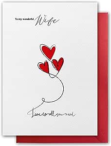 Absolutely Yours ''To My Wonderful Wife Love Is All You Need'' Valentines Card RRP 3.95 CLEARANCE XL 1.99
