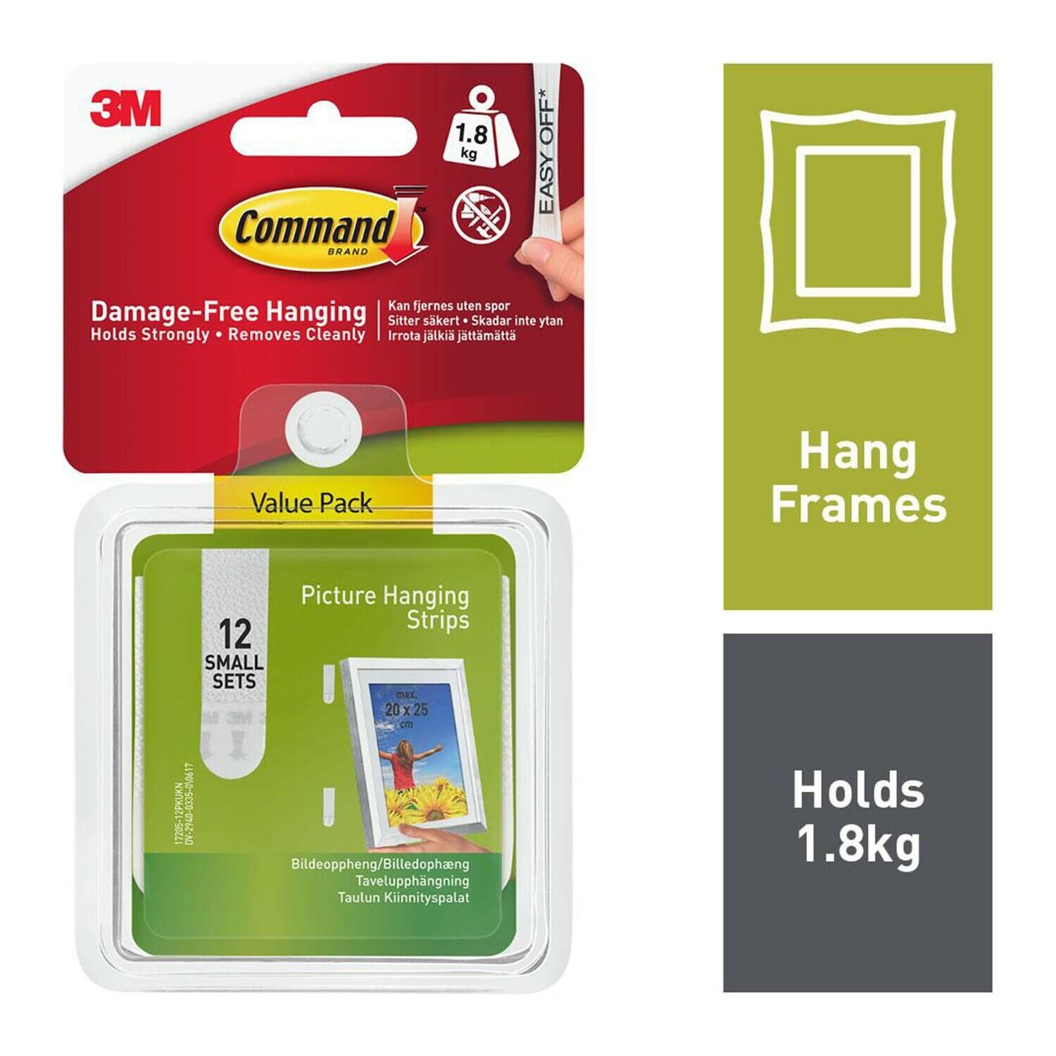Command 17205-12PK Picture & Frame Hanging Strips White Small RRP £9.99 CLEARANCE XL £6.99