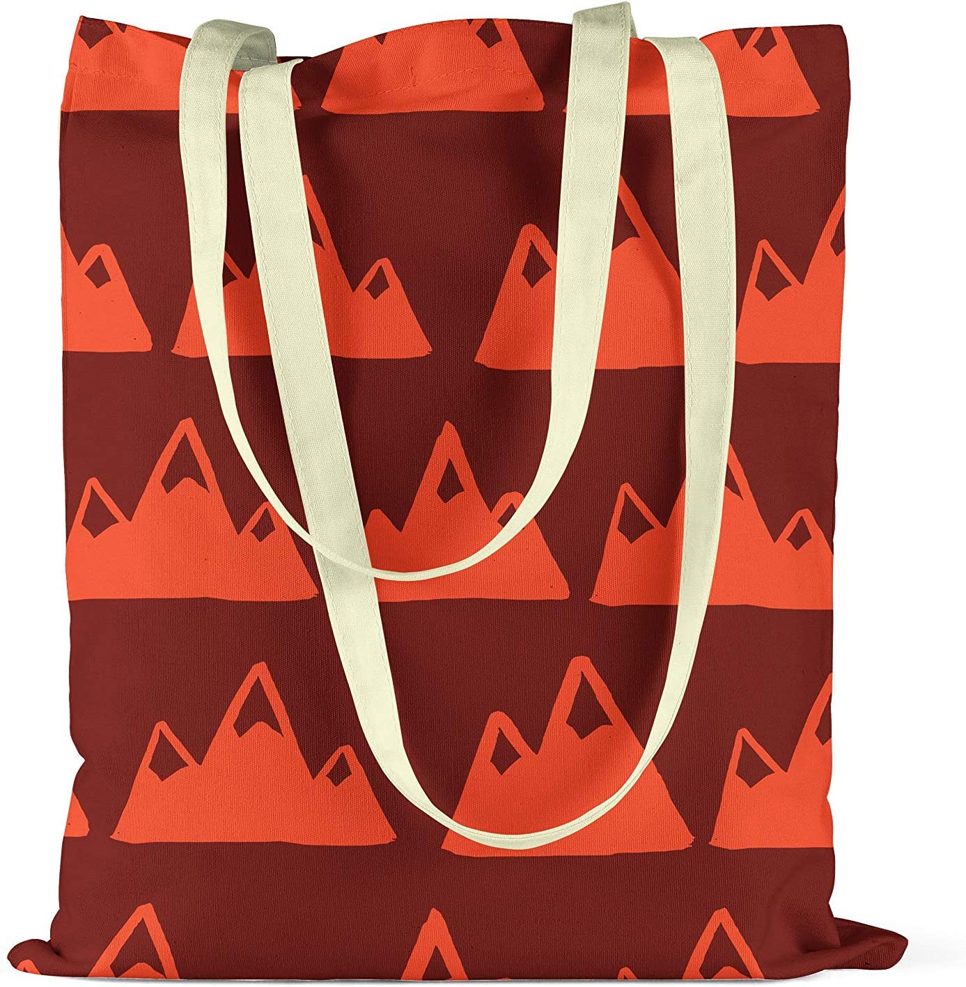 Bonamaison Red Mountain Design Printed Dark Red Tote Bag 34 x 40cm RRP £5.99 CLEARANCE XL £3.99
