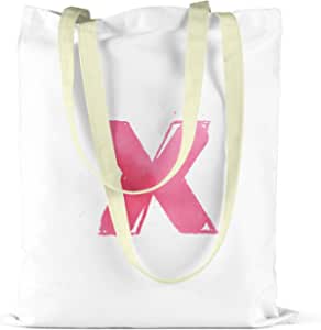 Bonamaison Large Pink X Design Printed Cream Tote Bag 34 x 40cm RRP £5.99 CLEARANCE XL £3.99