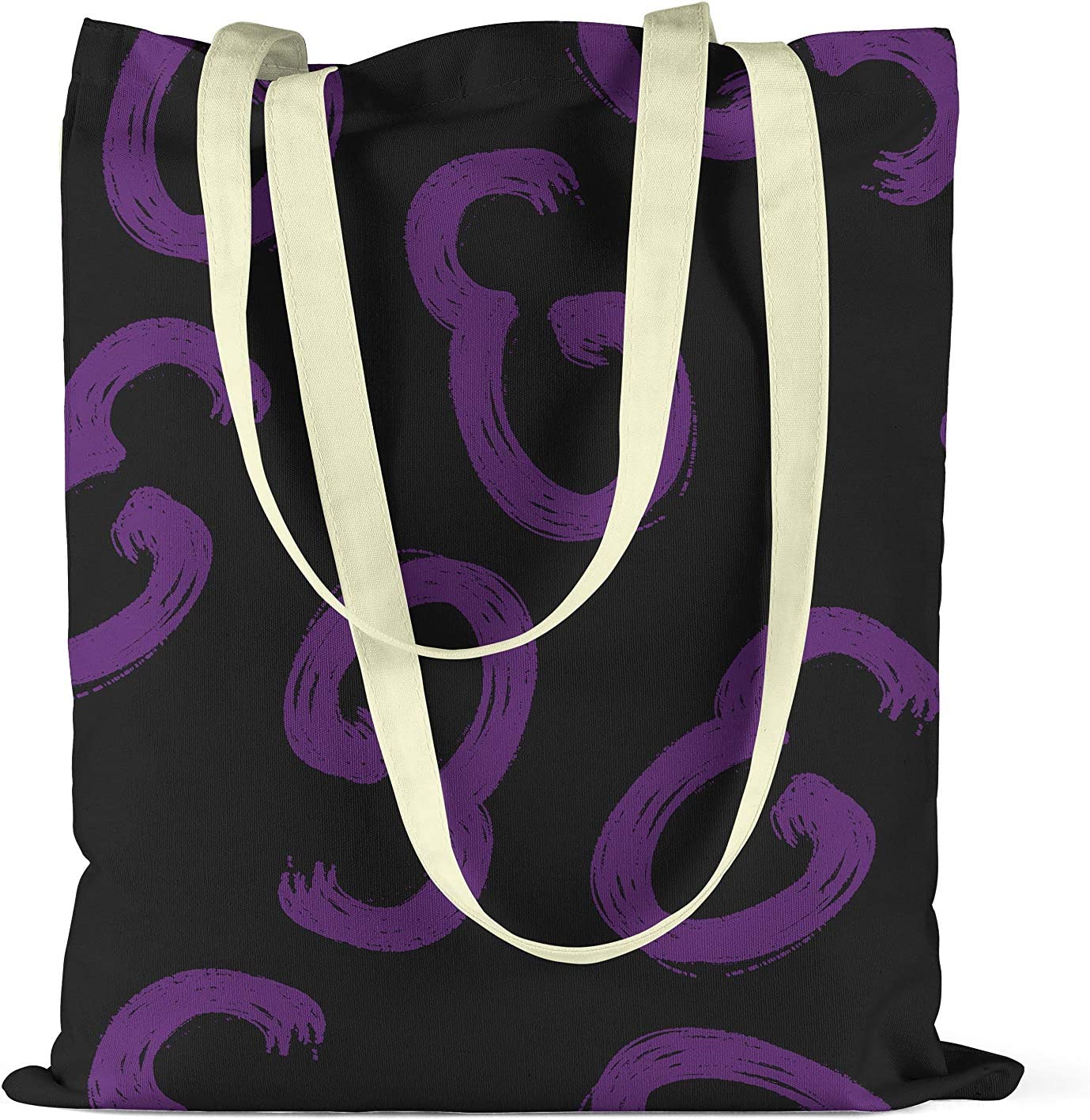 Bonamaison Purple Swirl Design Printed Black Tote Bag 34 x 40cm RRP £5.99 CLEARANCE XL £3.99