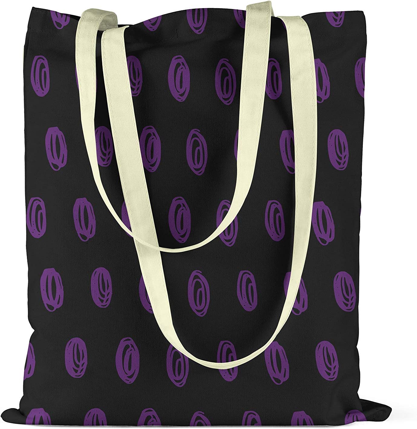 Bonamaison Purple Spiral Design Printed Light Grey Tote Bag 34 x 40cm RRP £5.99 CLEARANCE XL £3.99