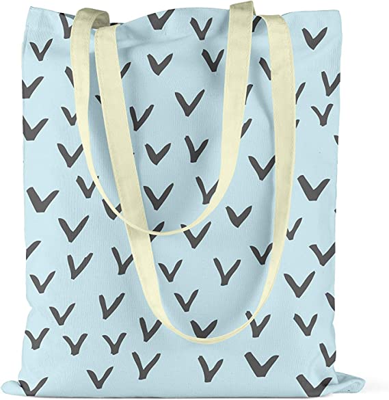 Bonamaison Purple V Shaped Bird Design Printed Cream Tote Bag 34 x 40cm RRP 5.99 CLEARANCE XL 3.99