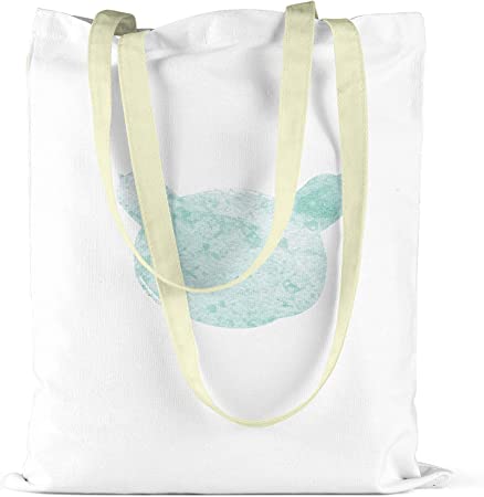 Bonamaison Blue Bear Head Outline Design Printed Cream Tote Bag 34 x 40cm RRP 5.99 CLEARANCE XL 3.99