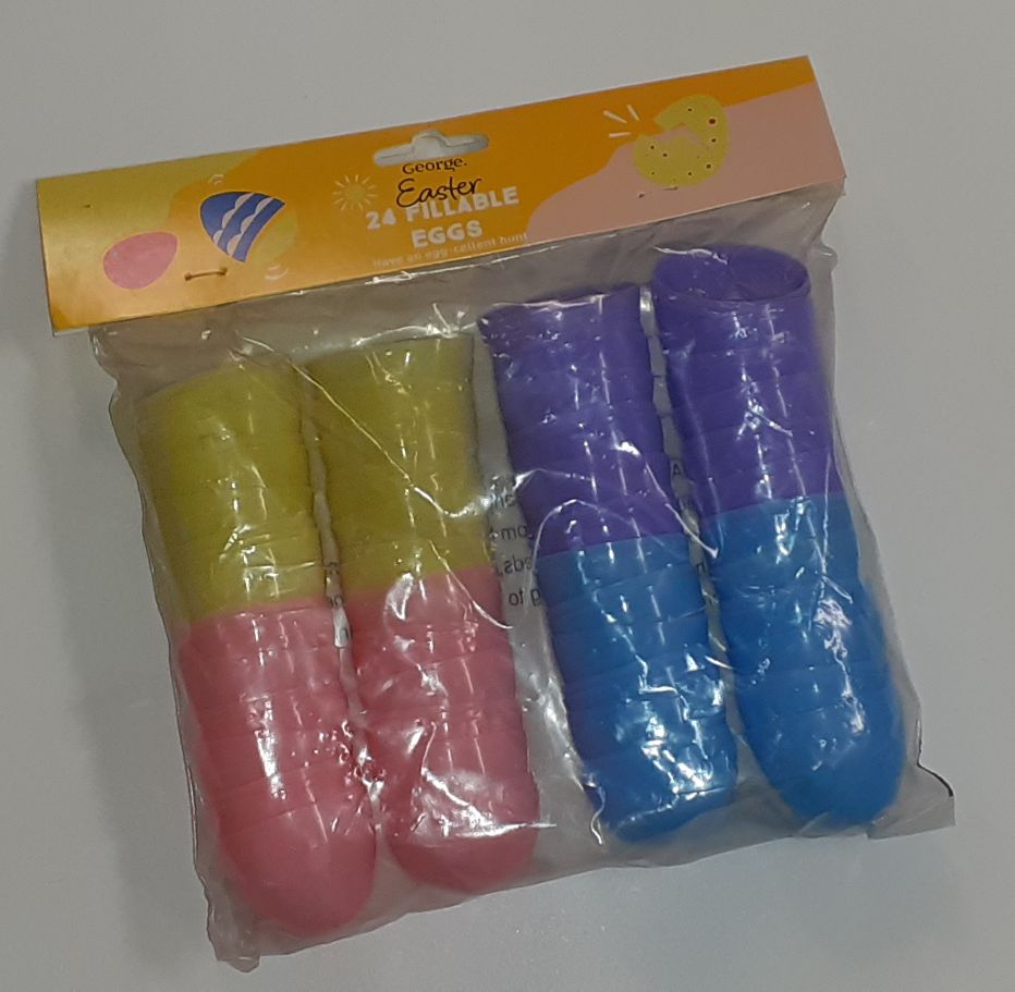 George Easter 24 Assorted Colours Fillable Eggs RRP £1 CLEARANCE XL 59p or 2 for £1