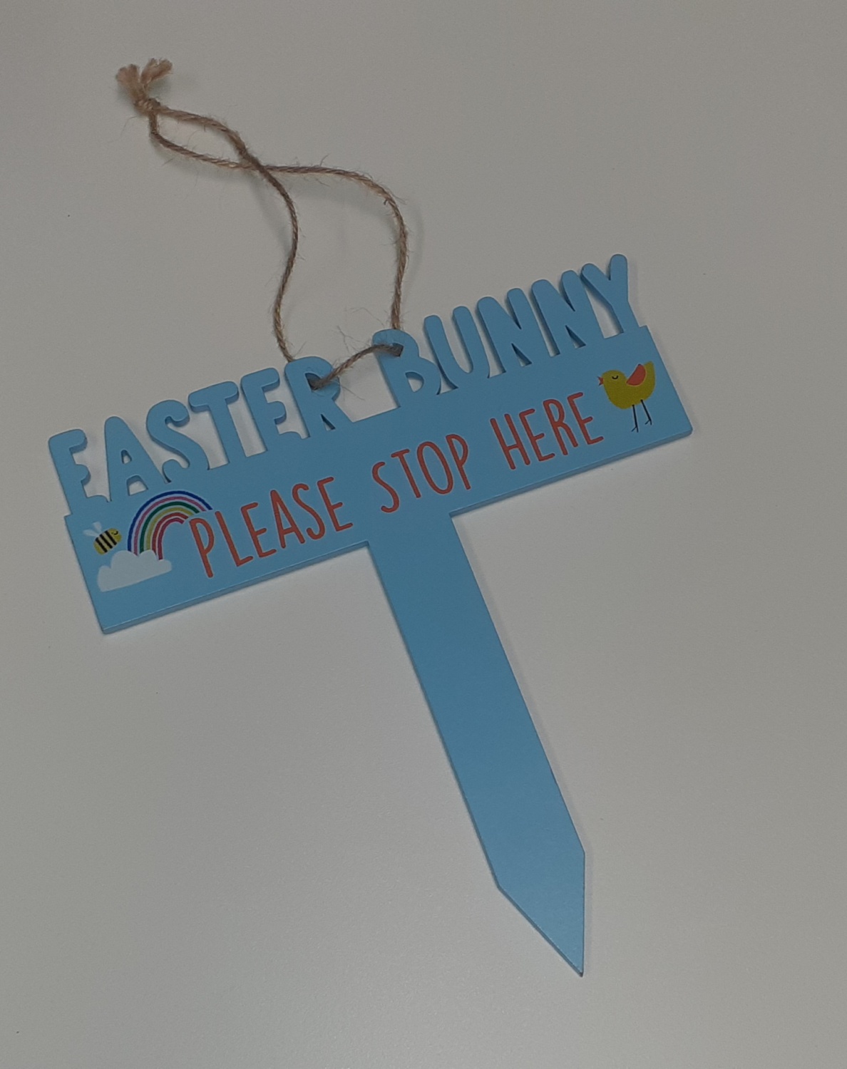 George Blue ''Easter Bunny Please Stop Here'' Fork Sign RRP £2 CLEARANCE XL 99p
