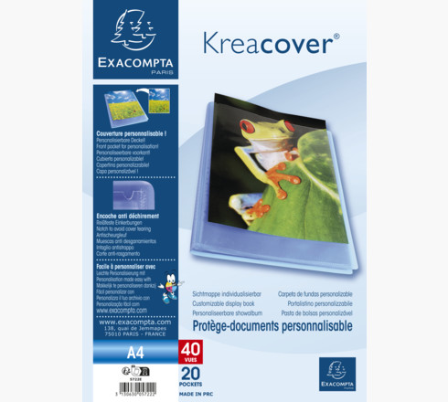 Exacompta Kreacover A4 Display Book 20 Pockets RRP £5.99 CLEARANCE XL £2.99