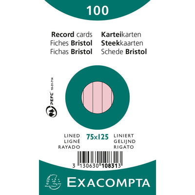 Exacompta Bristol Lined Record Revision Cards 75x125mm RRP £4.10 CLEARANCE XL £2.99