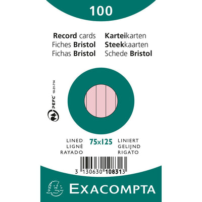 Exacompta Bristol Lined Record Revision Cards 75x125mm RRP 4.10 CLEARANCE XL 2.99