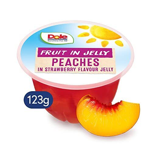 Dole Peach in Strawberry Jelly Pots 123g RRP 55p CLEARANCE XL 29p or 4 for £1