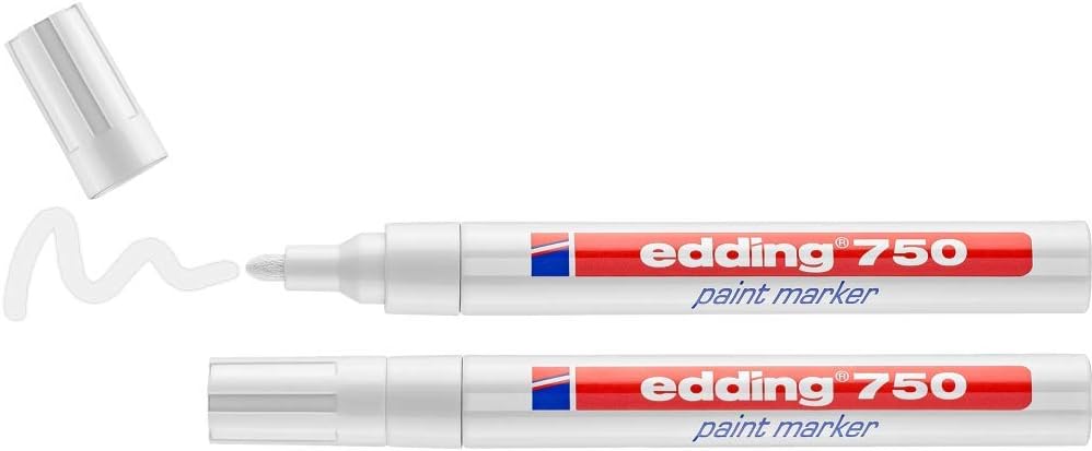 Edding 750 Paint Marker Pack Of 2 White Pens - Round Nib 2-4mm RRP £9.99 CLEARANCE XL £5.99
