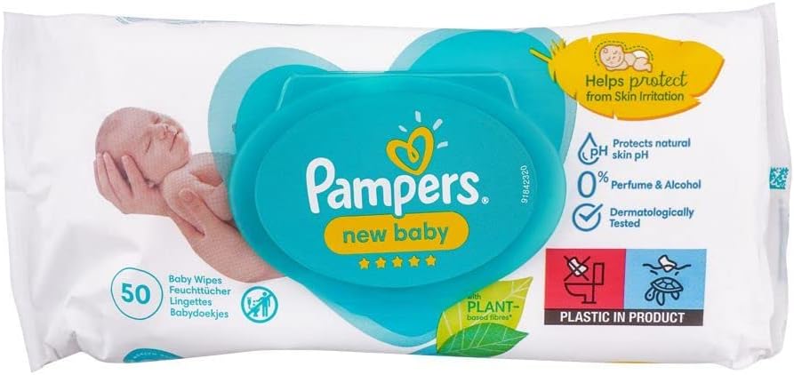 Pampers New Baby Sensitive Baby Wipes 50 Pack RRP £2.15 CLEARANCE XL £1.99