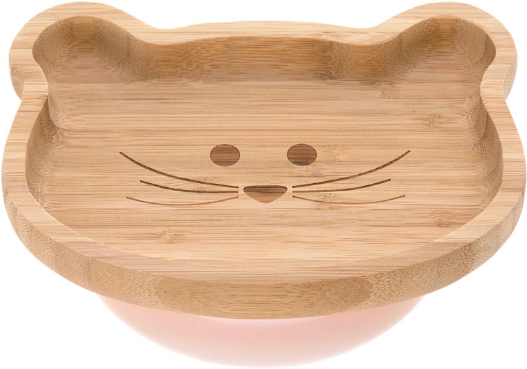 Lassig Bamboo Platter/Wood Little Chums Mouse with Suction Pad RRP £19.99 CLEARANCE XL £13.99