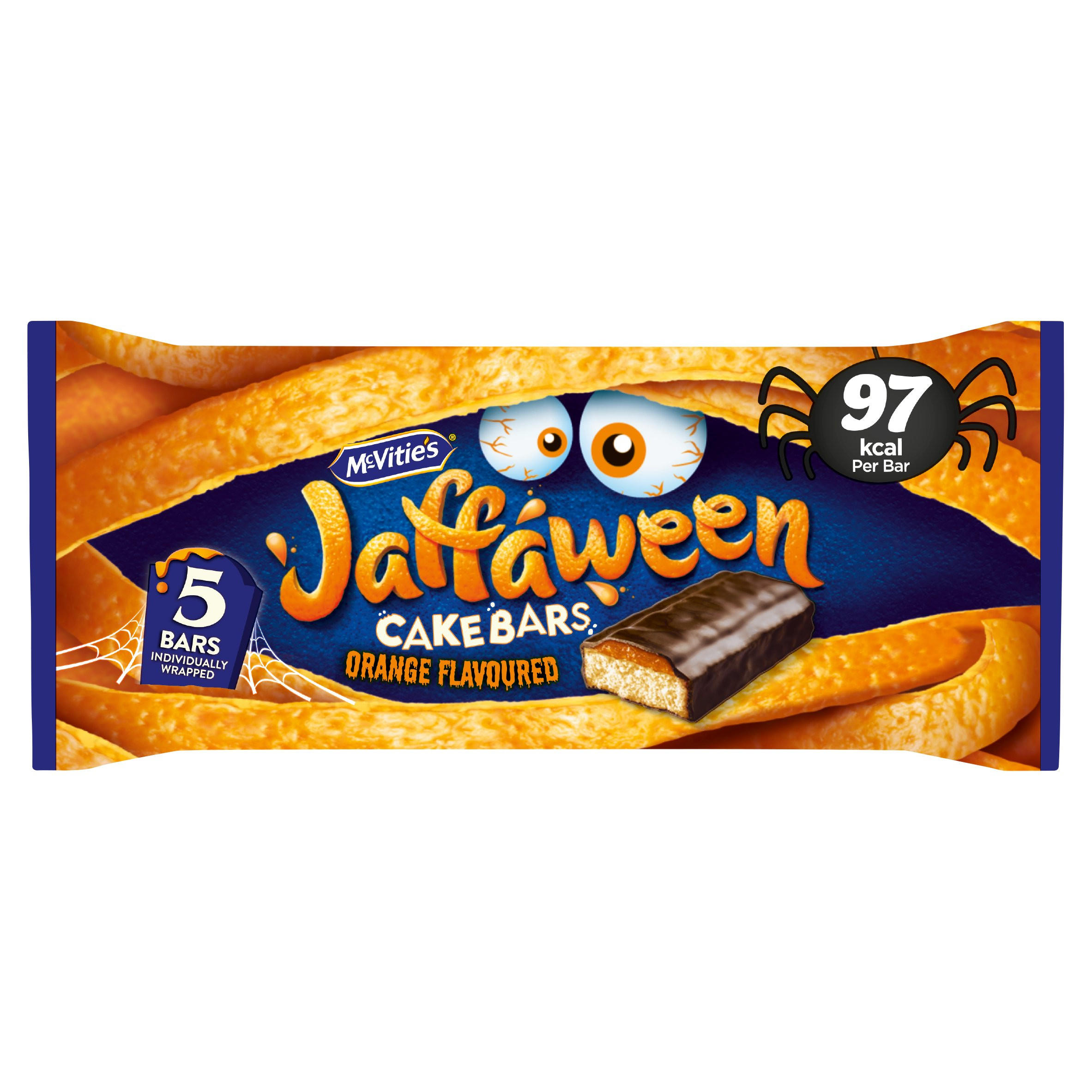 McVities Jaffaween Cake Bars 5 Pack (Dec 23) RRP £1.95 CLEARANCE XL 89p or 2 for £1.50