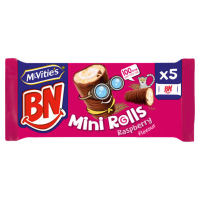 Mcvities BN 5 Pack Raspberry Mini Rolls (Dec 23) RRP £1.10 CLEARANCE XL 59p or 2 for £1