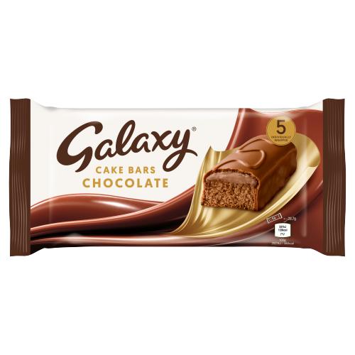 Galaxy Chocolate Cake Bars 5 Pack (Oct 23 - Jan 24) RRP £1.89 CLEARANCE XL 89p or 2 for £1.50