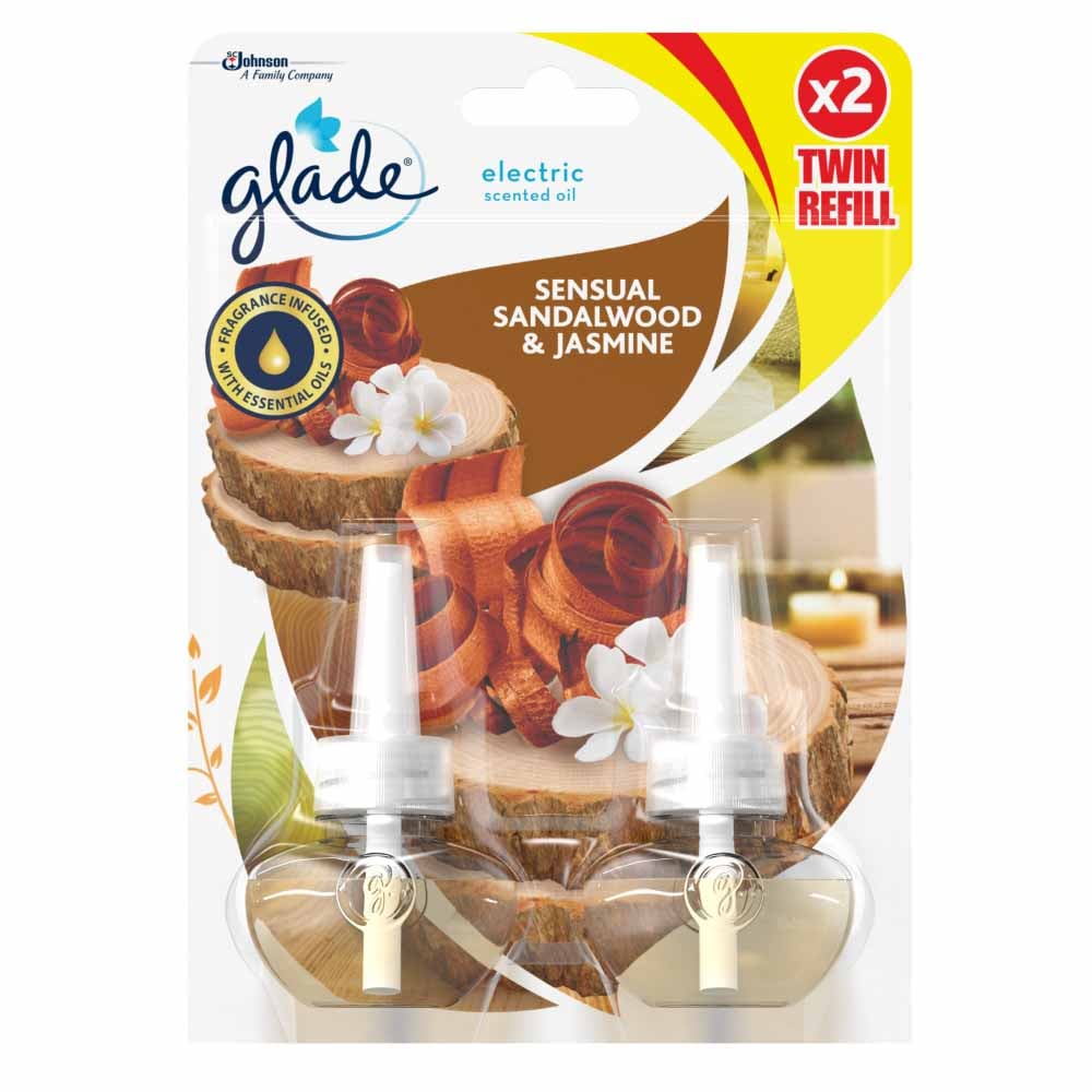 Glade Electric Scented Oil Twin Refill Sandalwood & Jasmine Plugins 2x 20ml RRP £7 CLEARANCE XL £4