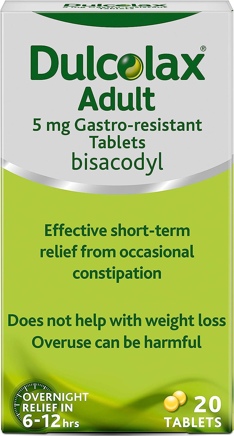 Dulcolax Adult 5 mg Gastro-resistant Tablets Laxative Tablets 20 Pack RRP 3.14 CLEARANCE XL 1.99