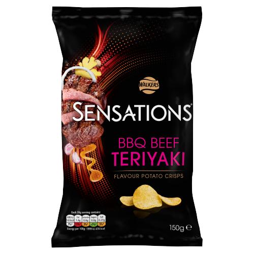 Walkers Sensations BBQ Beef Teriyaki Flavour Crisps 150g RRP £2.50