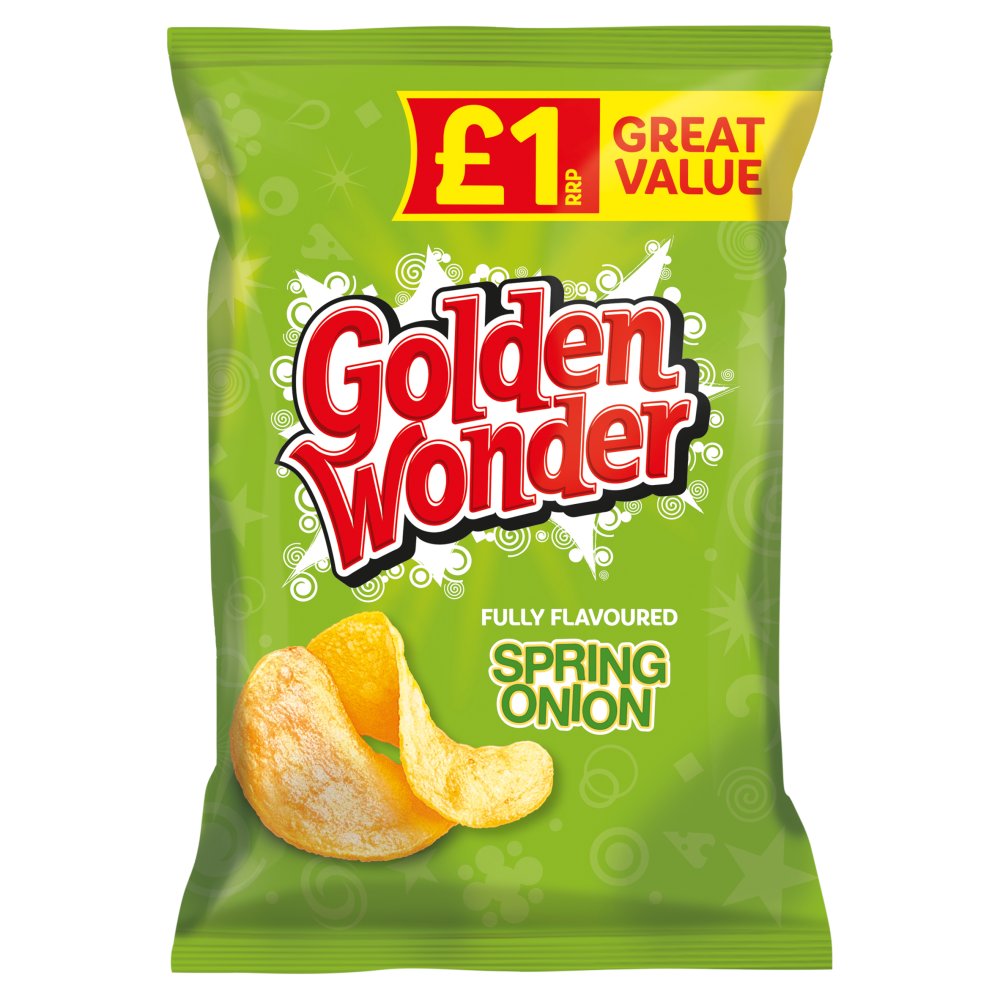 Golden Wonder Fully Flavoured Spring Onion 57g (Jan 24) RRP £1 CLEARANCE XL 59p or 2 for £1