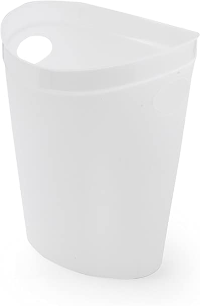 Addis 514806 Plastic Waste Bin 12 Litre White Clear RRP £4.80 CLEARANCE XL £3.99