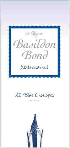 Basildon Bond 20pk 89 x 187mm Watermarked Blue Envelopes Peel & Seal RRP 3.99 CLEARANCE XL 1.99