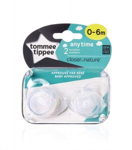 Tommee Tippee Anytime Orthodontic 2x Soothers/Pacifiers 0-6M RRP £5.99 CLEARANCE XL £3.99