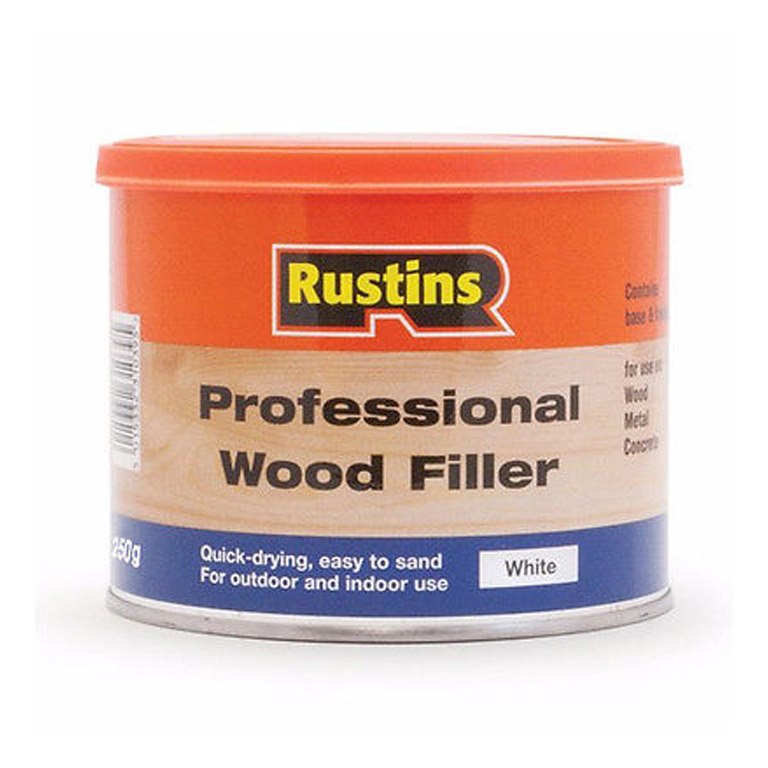 Rustins Professional Wood Filler White 1kg (Damaged Tin) RRP £15.99 CLEARANCE XL £12.99