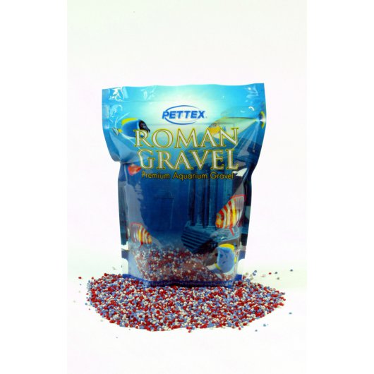 Pettex Roman Aquatic Gravel Tri Colour Red White Blue 2kg RRP 4.65 CLEARANCE XL 3.99