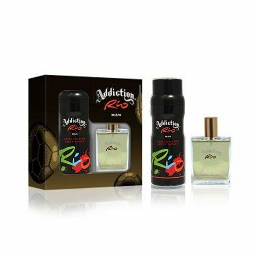 Addiction Rio Man Gift Set Mens 50ml EDT 150ml Body Spray Gift Box RRP 9.99 CLEARANCE XL 6.99