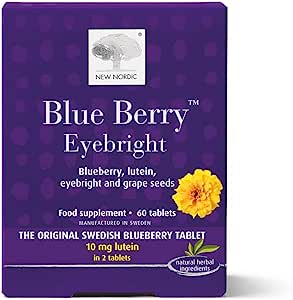 New Nordic Blue Berry Eyebright 60 Tablets RRP £20.99 CLEARANCE XL £15.99