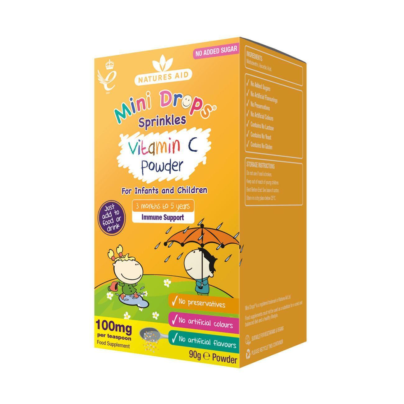 Natures Aid Mini Drops Sprinkles Vitamin C Powder 90g RRP £6.95 CLEARANCE XL £4.99