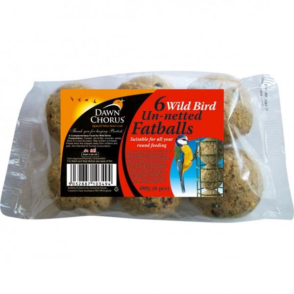 Dawn Chorus 6 Wild Bird Un-Netted Fatballs 480g RRP 1.50 CLEARANCE XL 99p