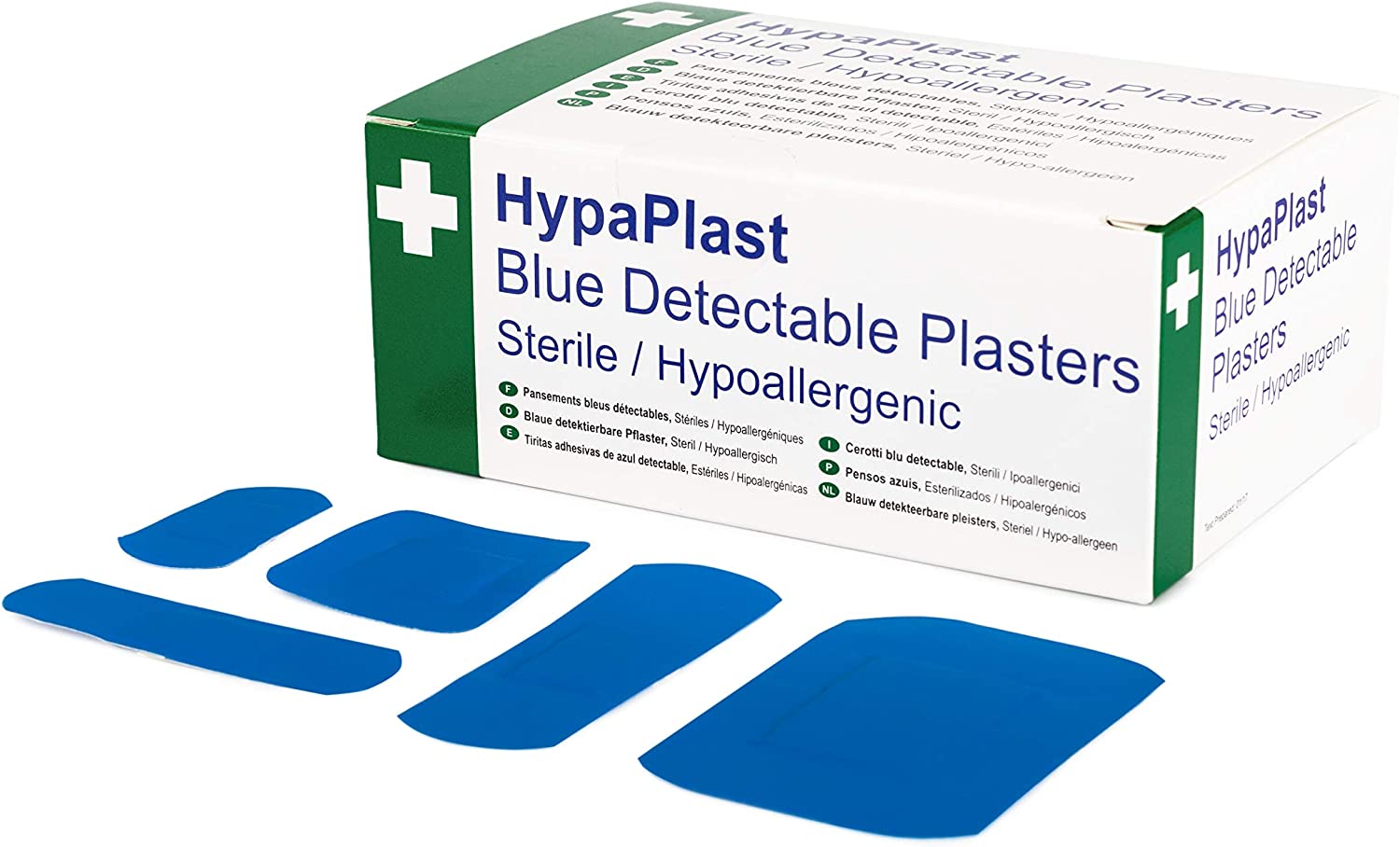 HypaPlast Blue Plasters Assorted 100 Pack RRP £3.61 CLEARANCE XL £2.99