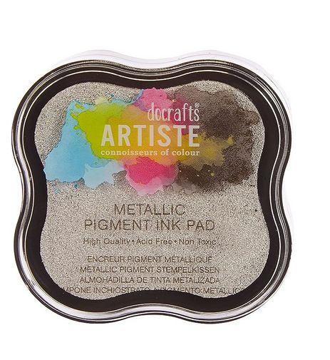 Docrafts Artiste Metallic Silver Pigment Ink Pad RRP £2.50 CLEARANCE XL £1.99