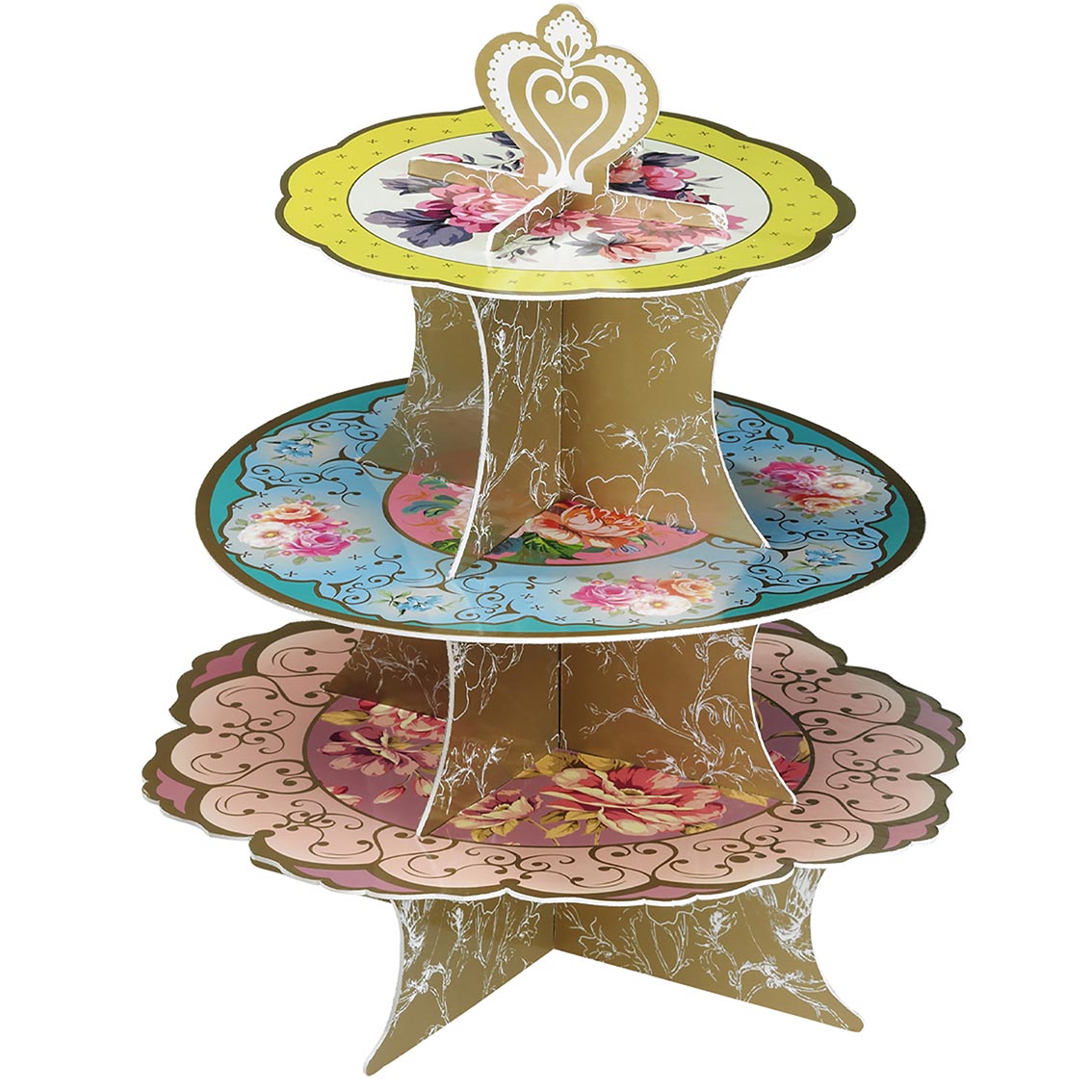 Talking Tables Floral 3 Tier Cardboard Cake Stand RRP £15 CLEARANCE XL £9.99